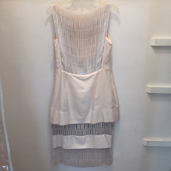 Silk Cream Colored Designer Dress- Size 2/4 - Picture 4 of 4